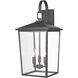 Fetterton 3 Light 23.5 inch Powder Coated Black Outdoor Wall Sconce